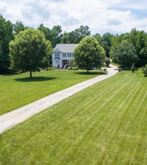 Home with green lawn