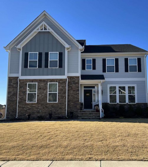 Home with green lawn