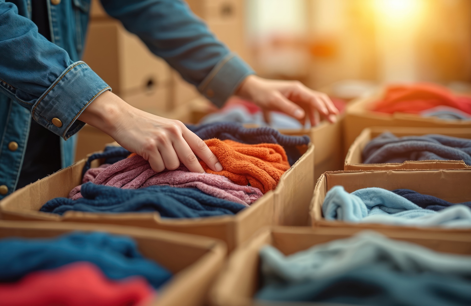 Woman cleaning the house