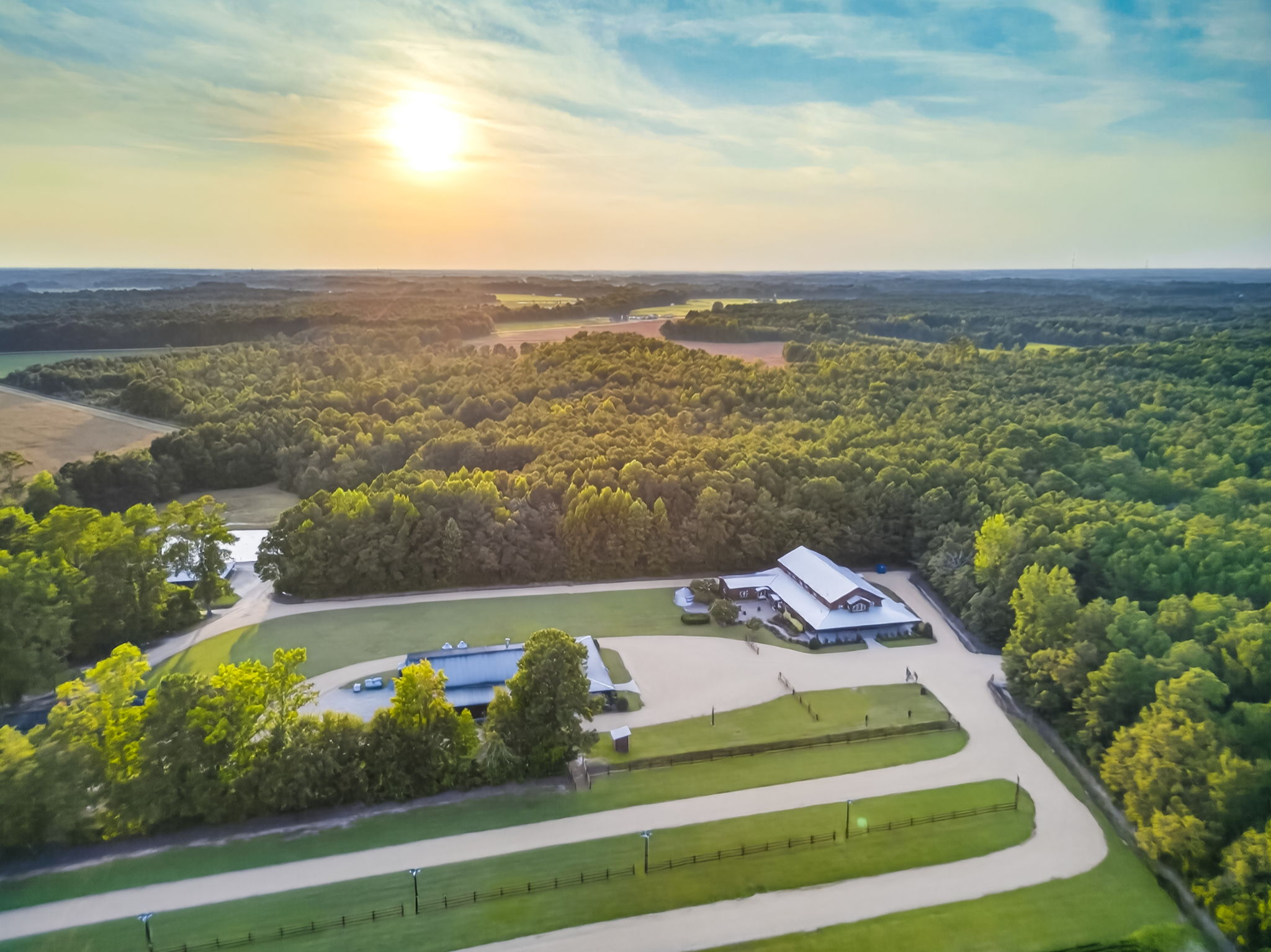 Aerial view of Broadslab land, pond and trails