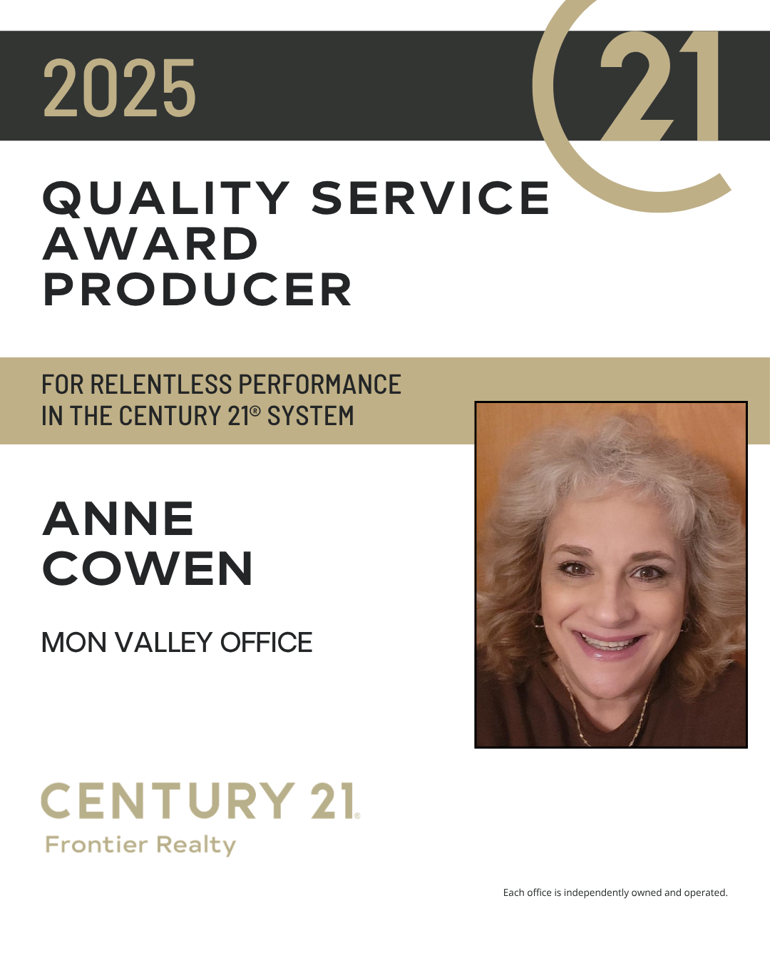 Anne Cowen Quality Service Award