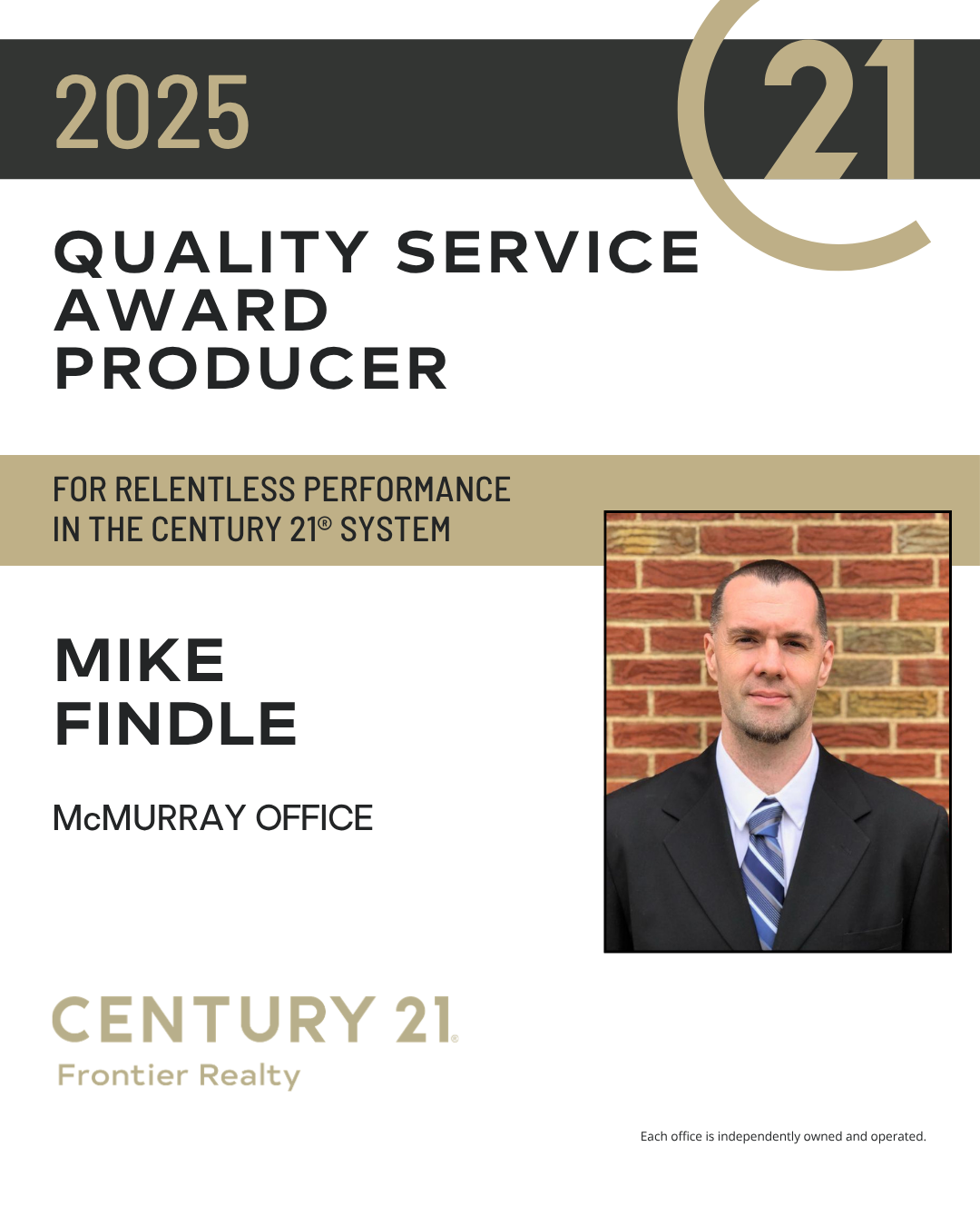 Mike Findle Quality Service Award