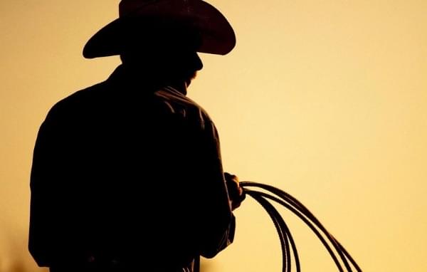 Silhouette of a cowboy