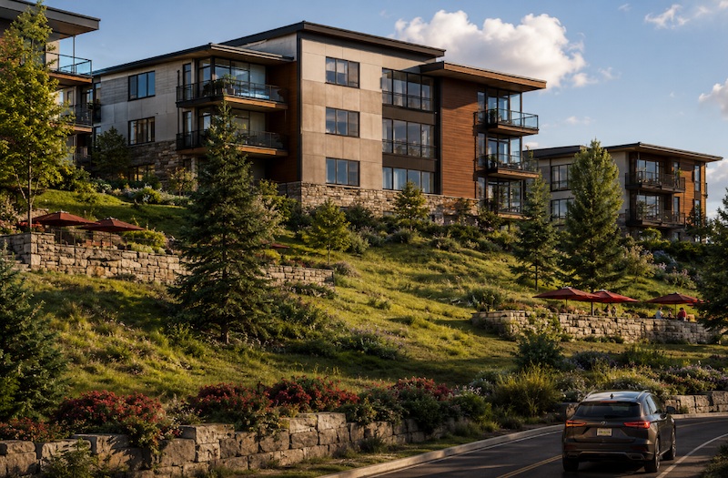 Conceptual mixed-use rendering for Block 3 at Story House Village