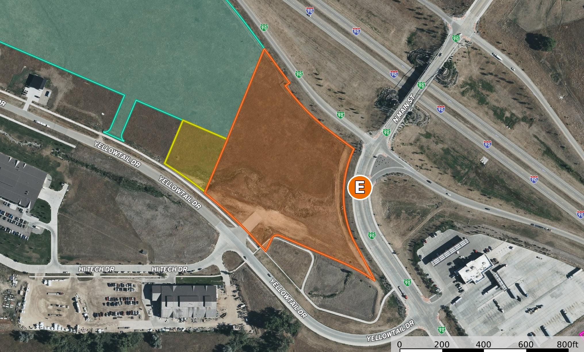 Property E map showing Yellowtail Lot 5 within the Wrench Ranch development