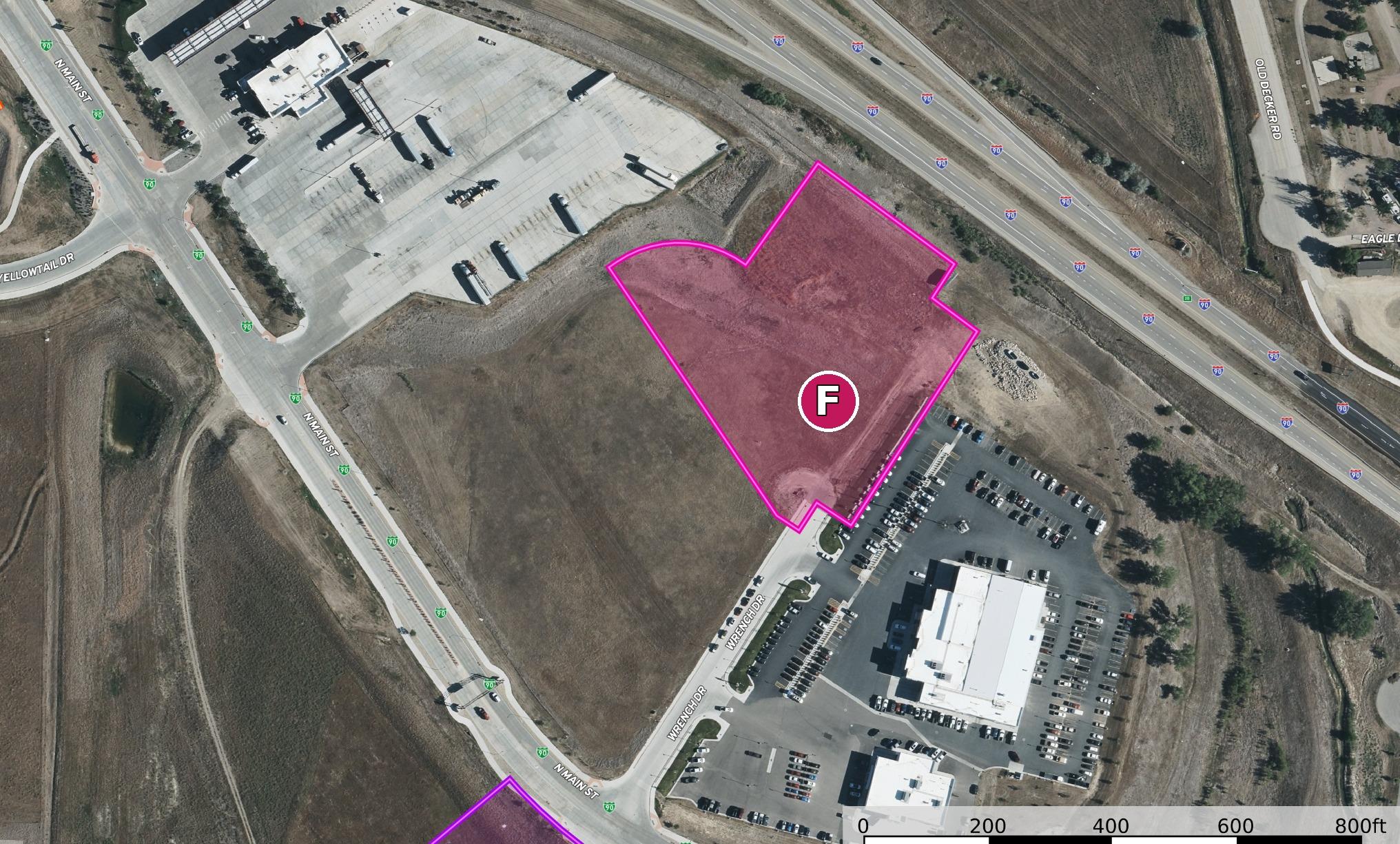 Property E map showing Yellowtail Lot 5 within the Wrench Ranch development