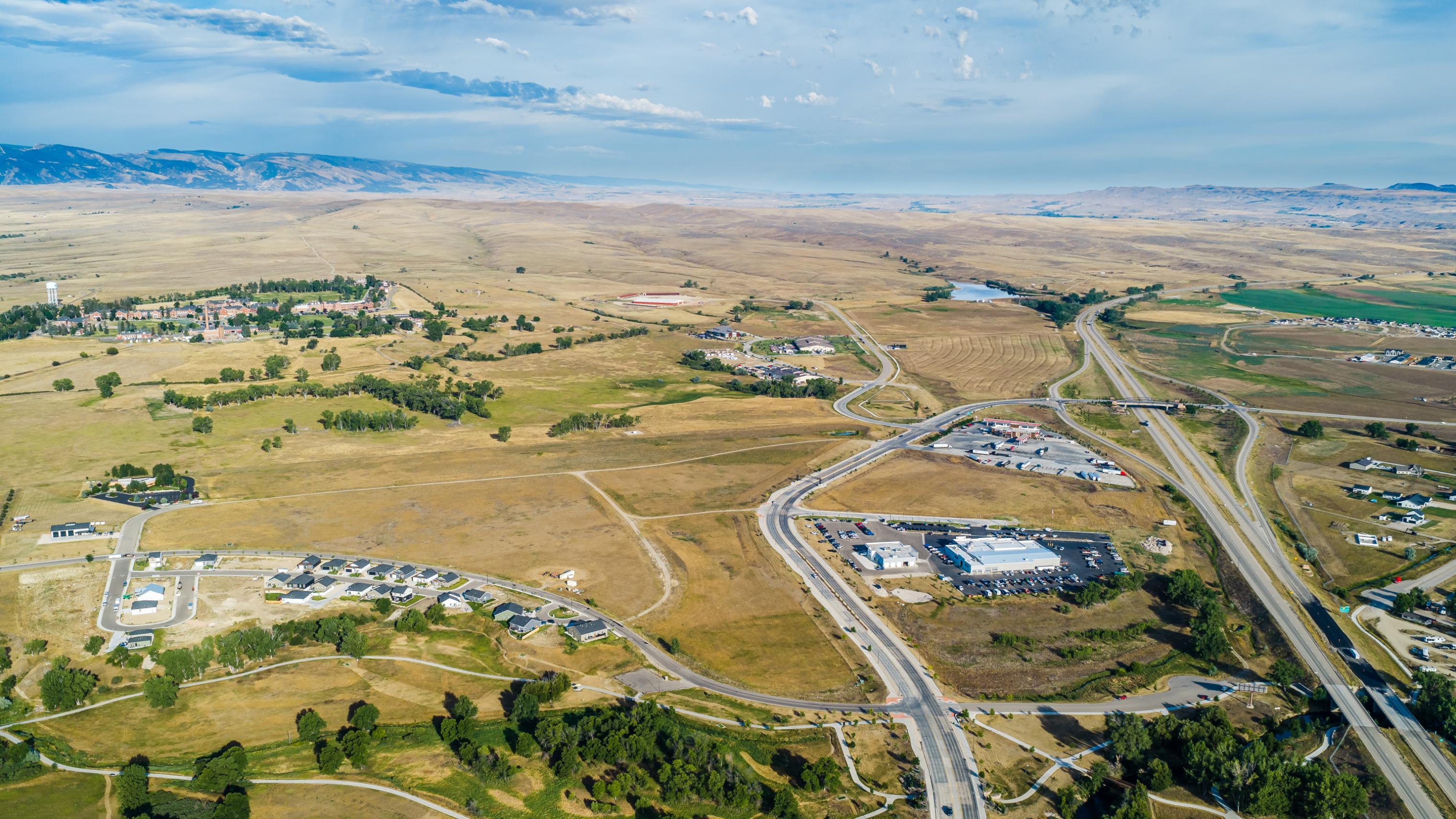 Wide aerial view of Eagle View Lot 1