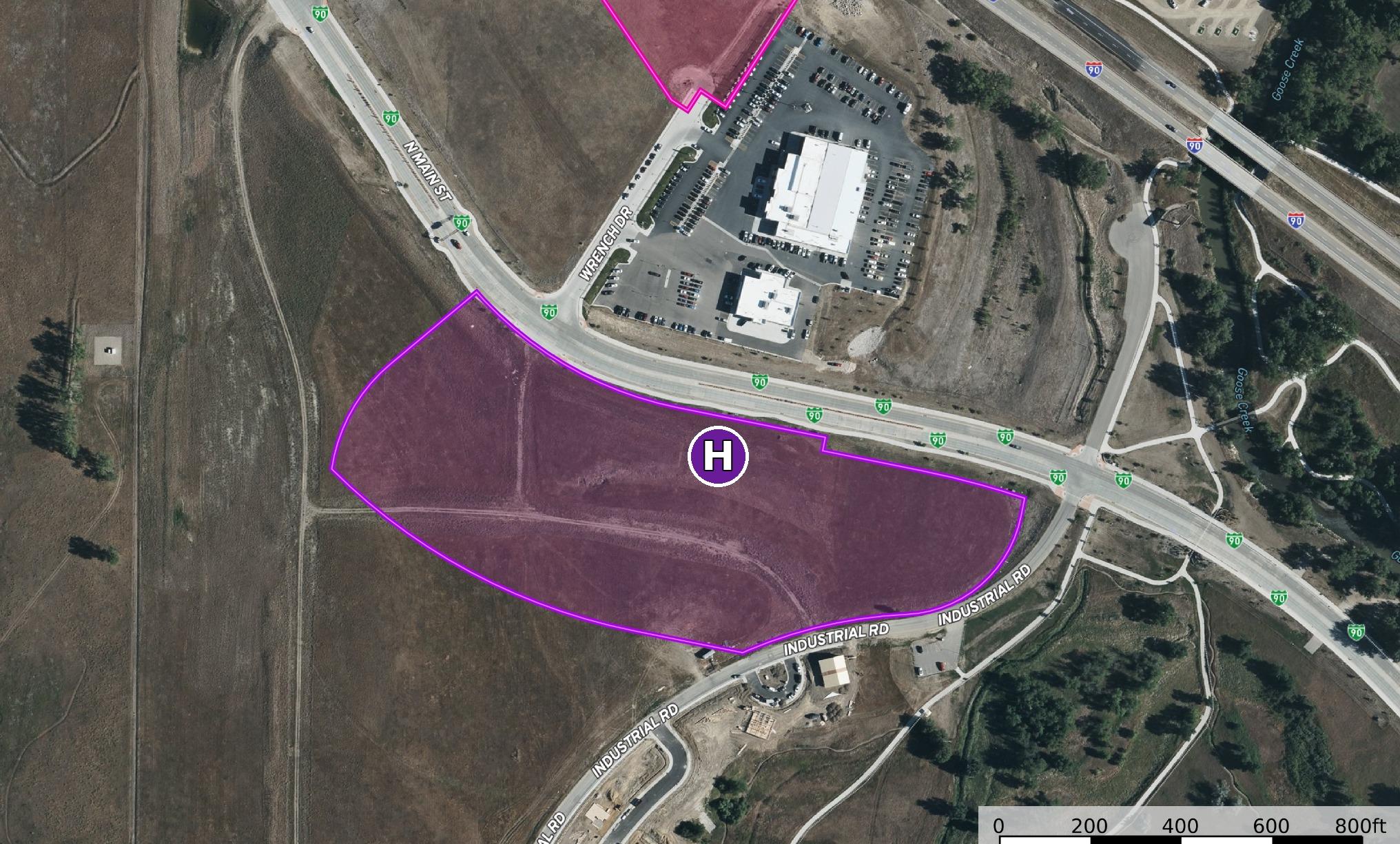 Property E map showing Yellowtail Lot 5 within the Wrench Ranch development