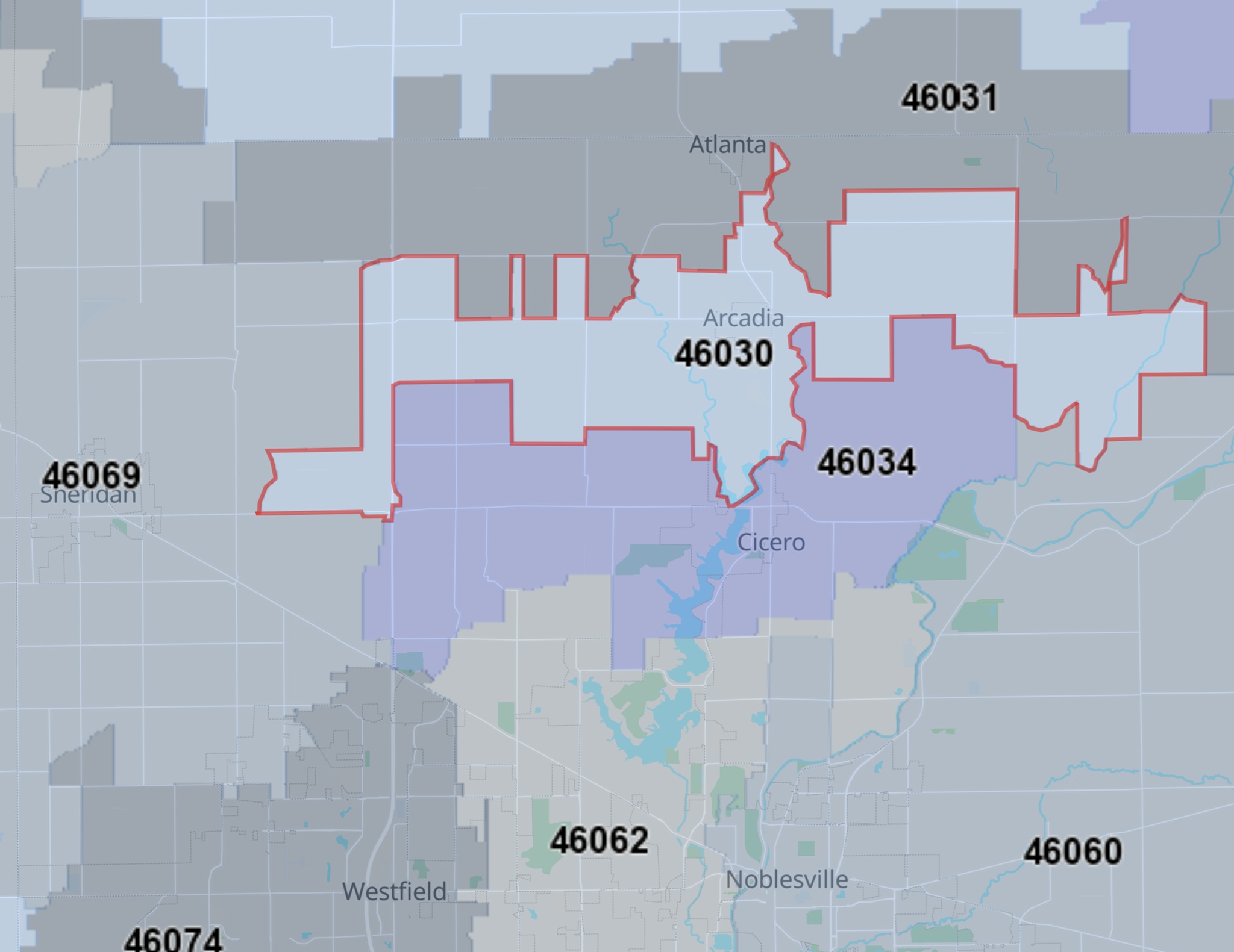 Arcadia Zip Code Map zones