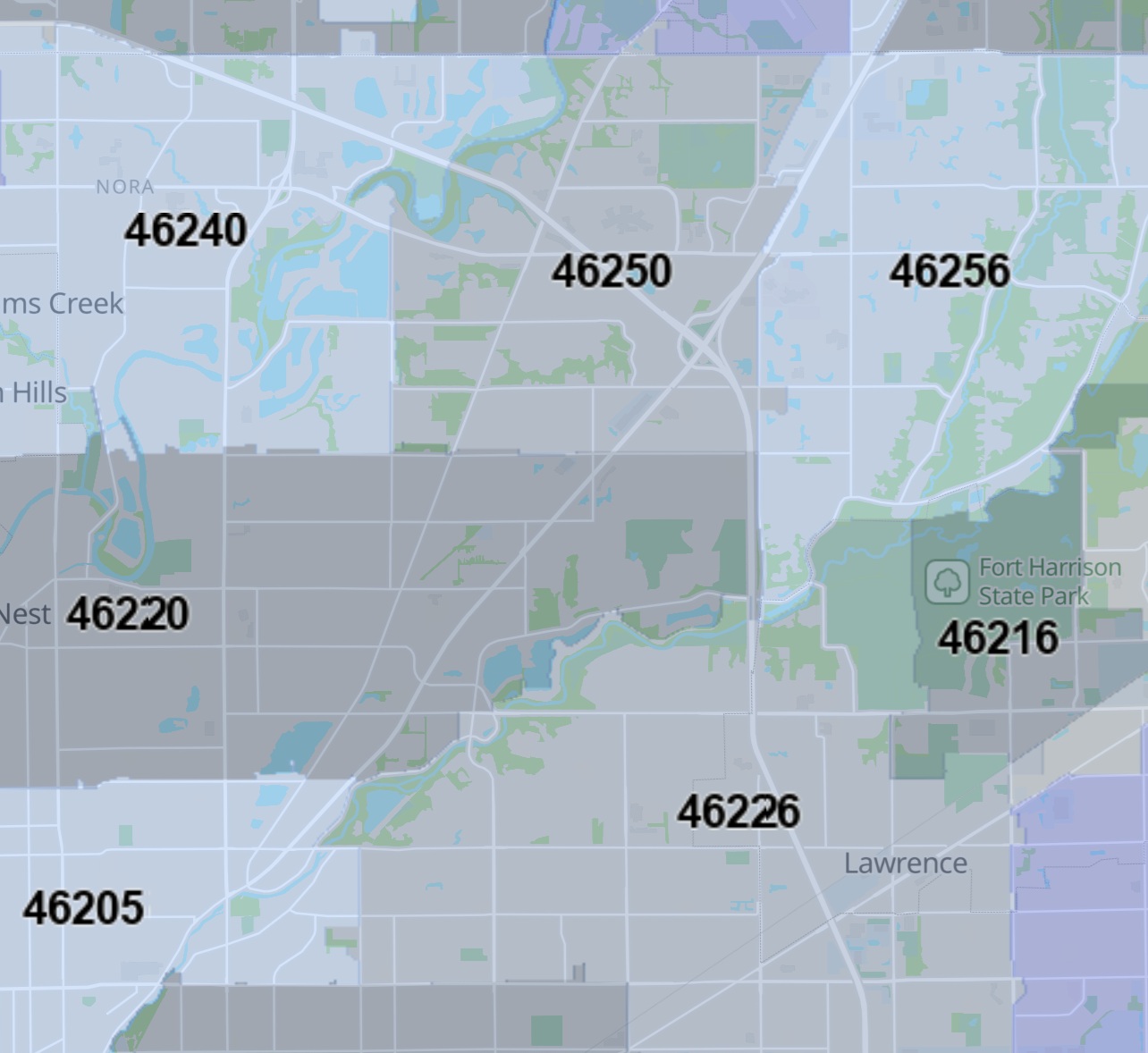 Far North East Side Of Indy Zip Code Map zones