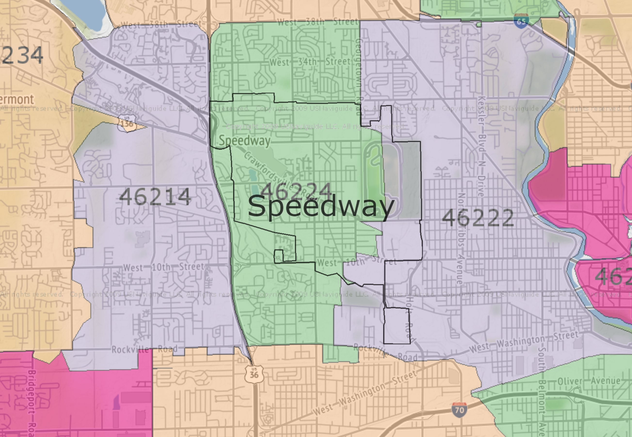Speedway Community Zip Code Map zones