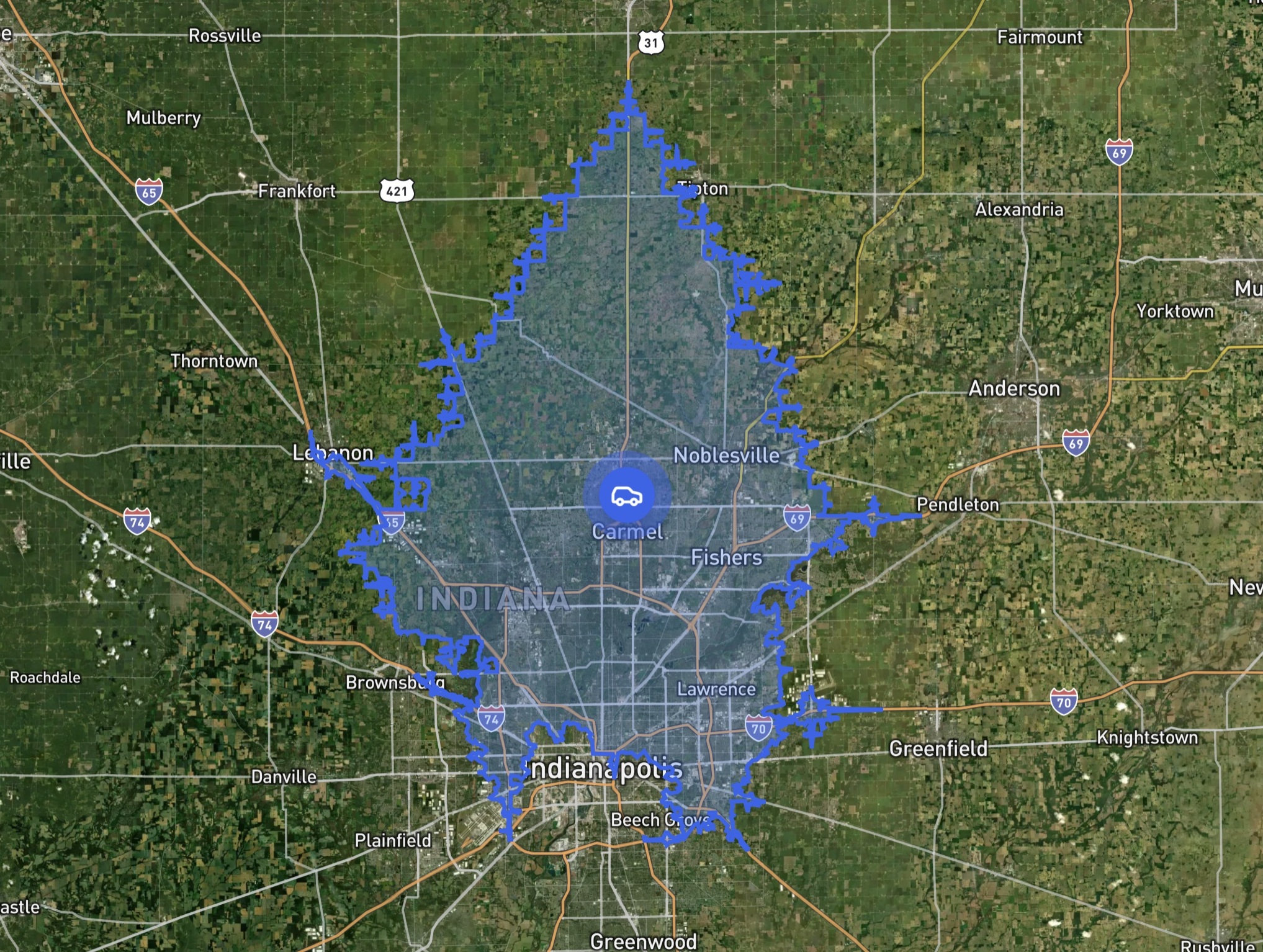 Typical Distance You Can Drive In 30 Minutes From This Property