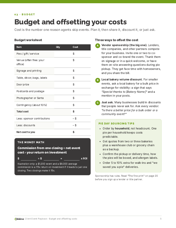Client Event Playbook page 5