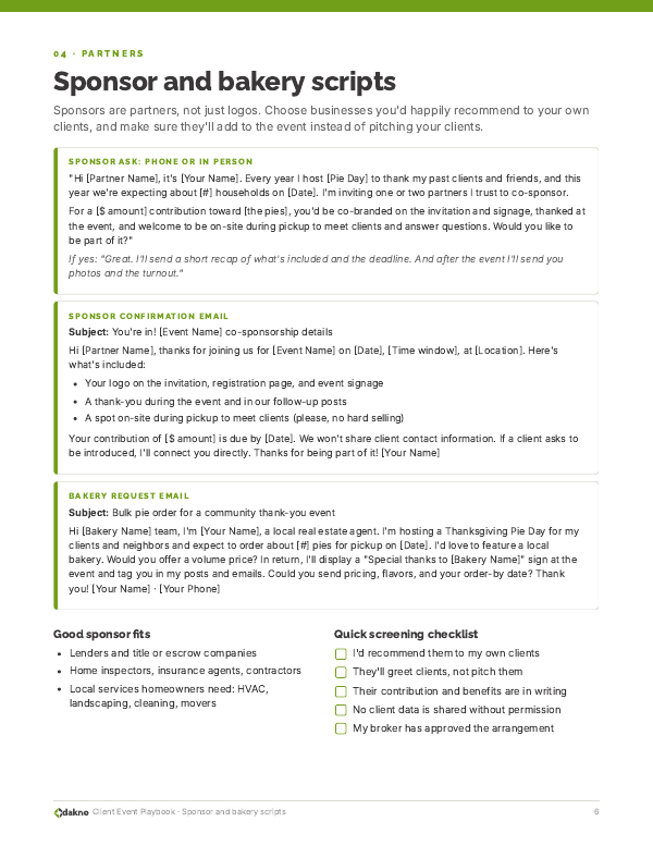 Client Event Playbook page 6