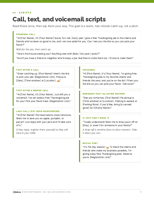 Client Event Playbook page 9
