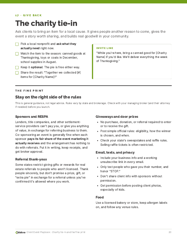 Client Event Playbook page 20
