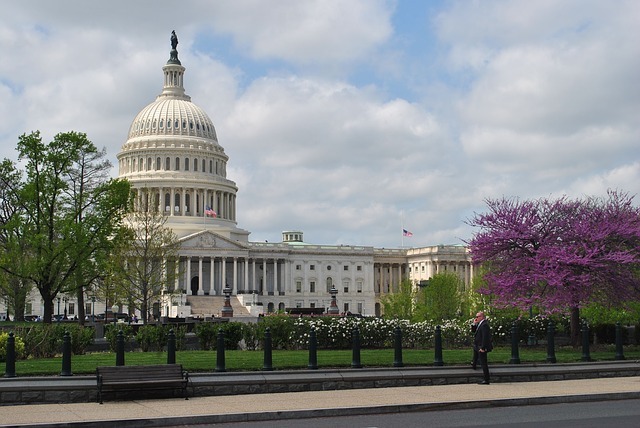The front of the US Capitol building in Capitol Hill