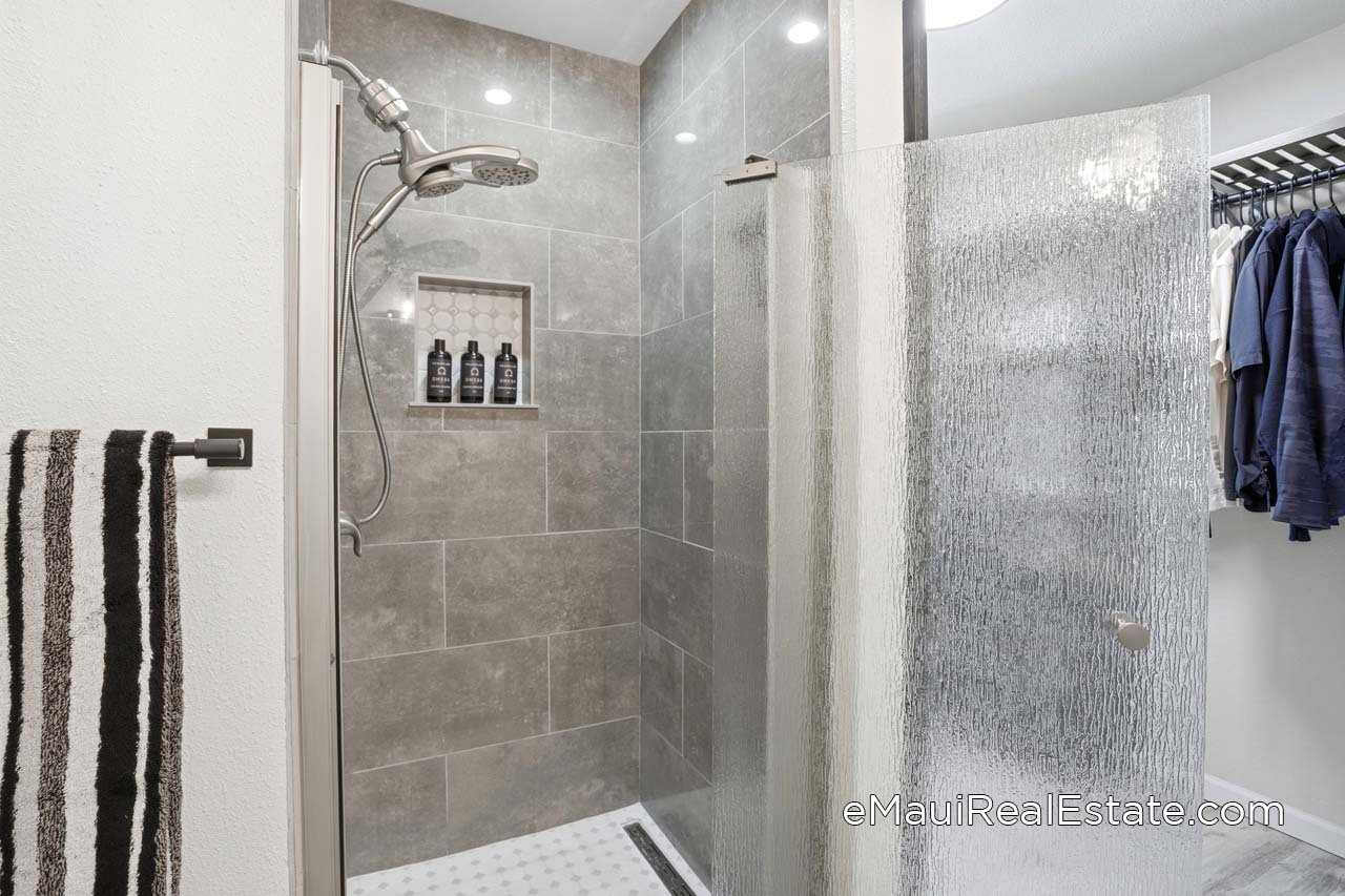Example of upgraded shower in a 2br/2ba unit