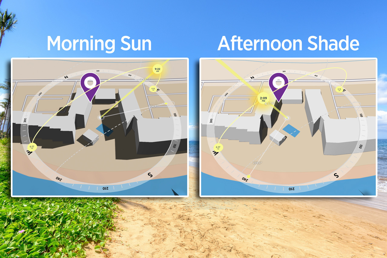 Ideal location with morning sun and afternoon shade: 
