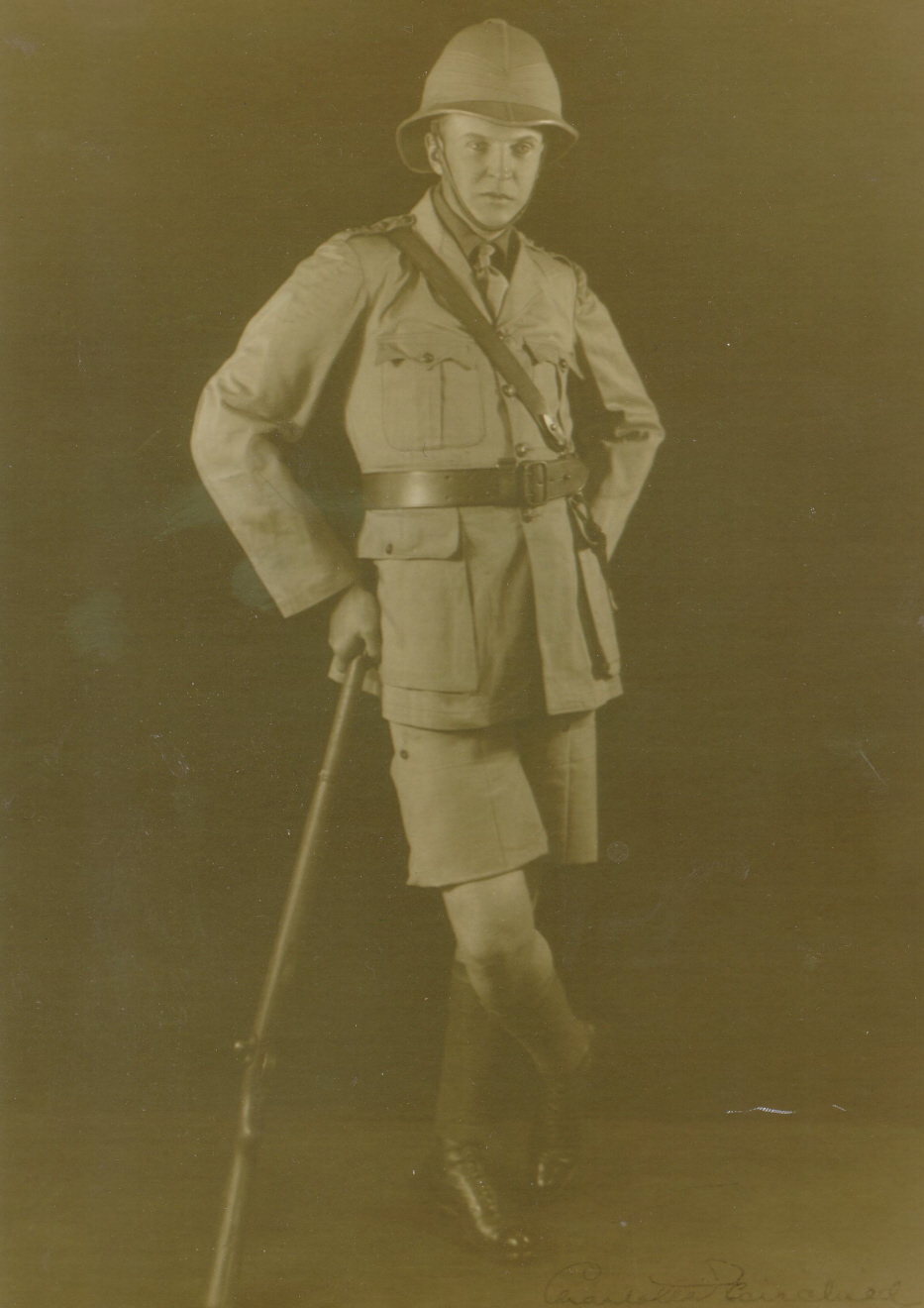 Historical portrait of Paul J Rainey in expedition clothing