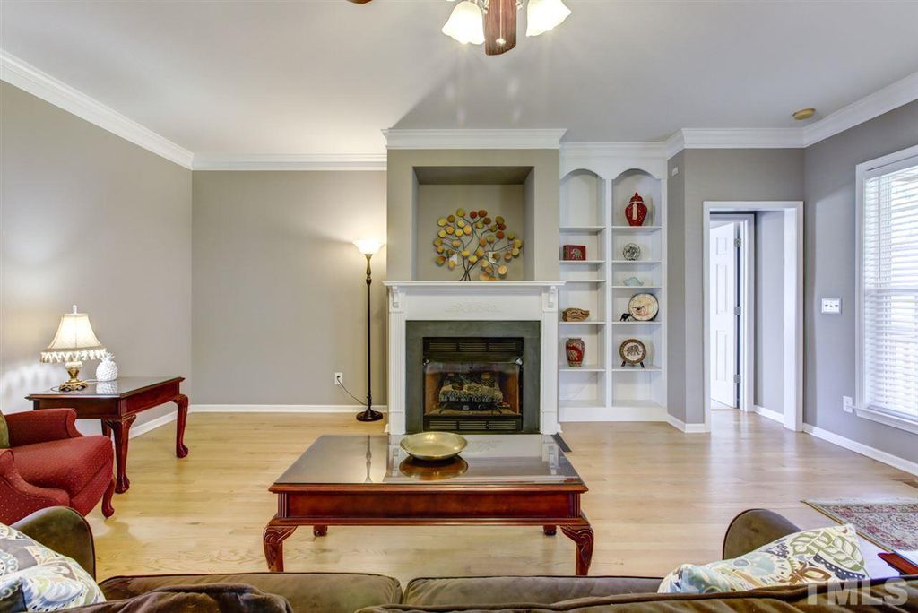 Broadmoor Clayton NC Living Room With Fireplace