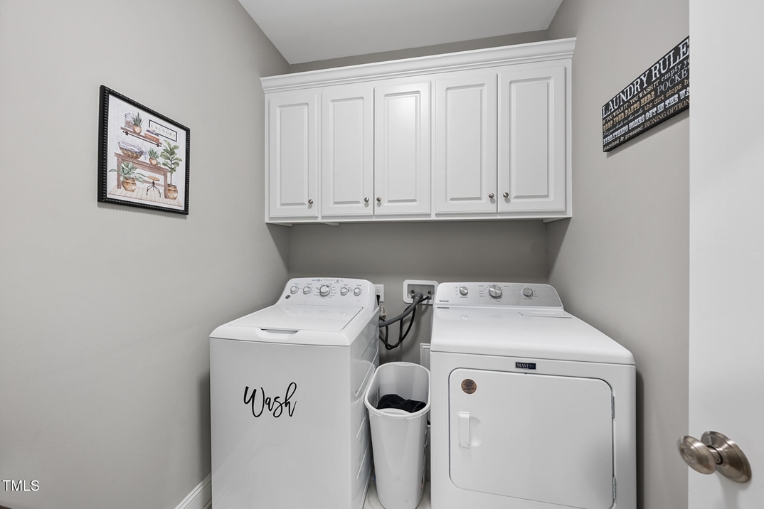 Laundry room in a home in The Landing At Cooper Fields in Nashville NC