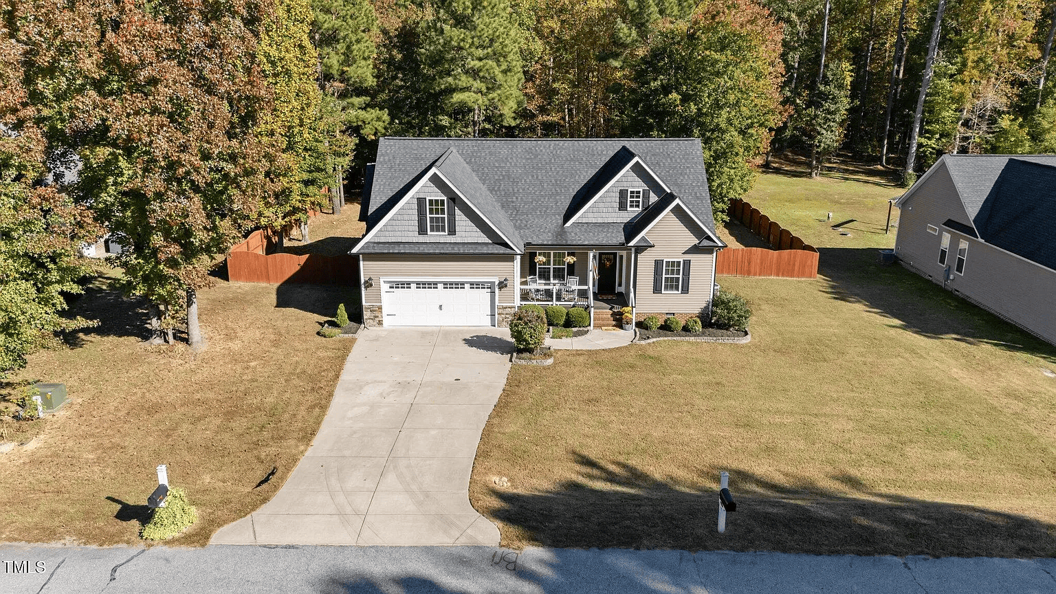 Aerial view of Bishops Ridge Louisburg NC Home