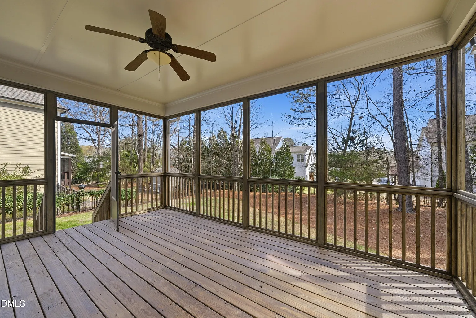 Screened-In Back Porch in Heritage Neighborhood Home in Wake Forest NC