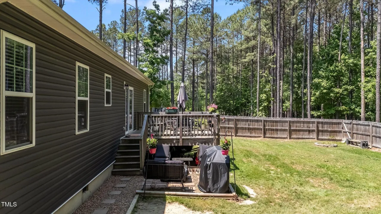 Backyard of North Ridge Estates Home Louisburg NC