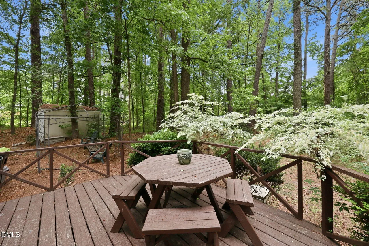 Wooded Backyard in Berkshire Downs Raleigh NC 