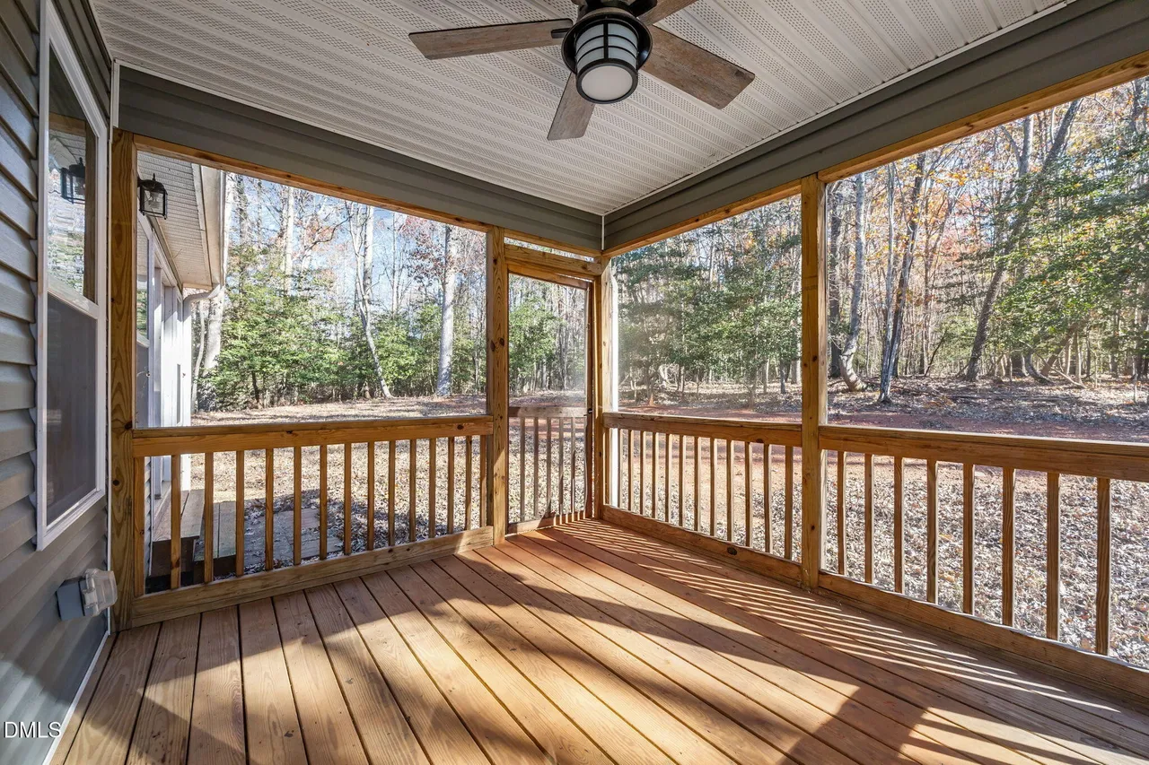 Covered Porch & Backyard in Lake Royale Louisburg NC