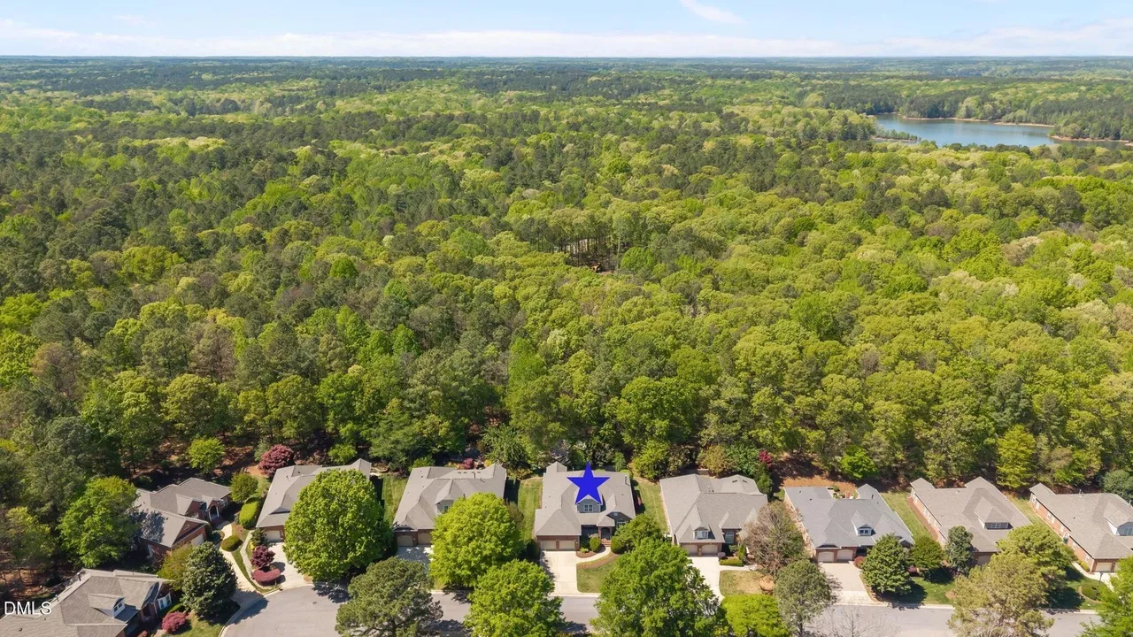Aerial View of Villas at Falls Lake Raleigh NC Homes