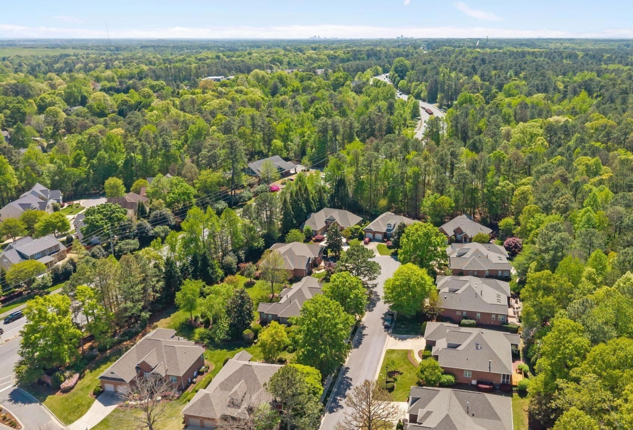 Aerial View of Daltons Ridge Homes and Falls Of Neuse Road in Raleigh NC