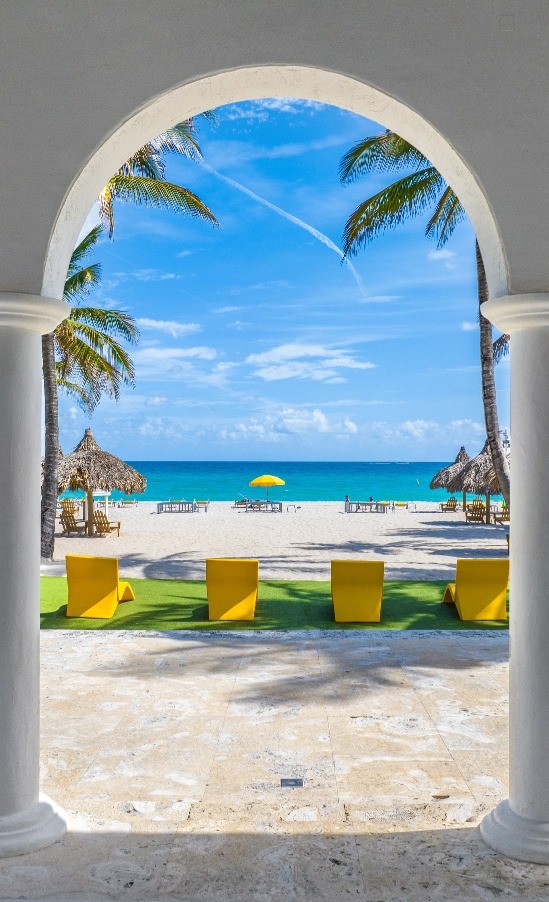 beach view with white sand