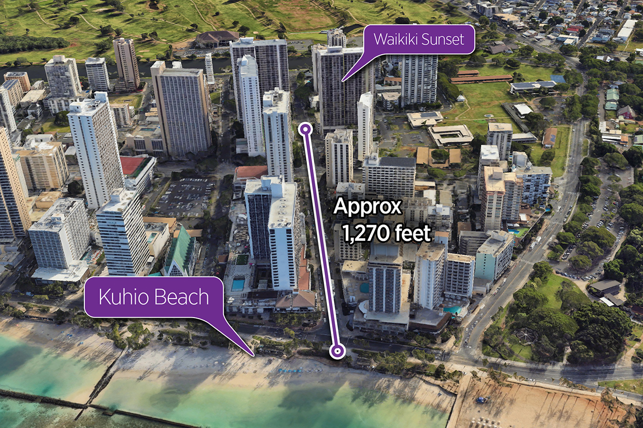 Prime location in Waikiki: 