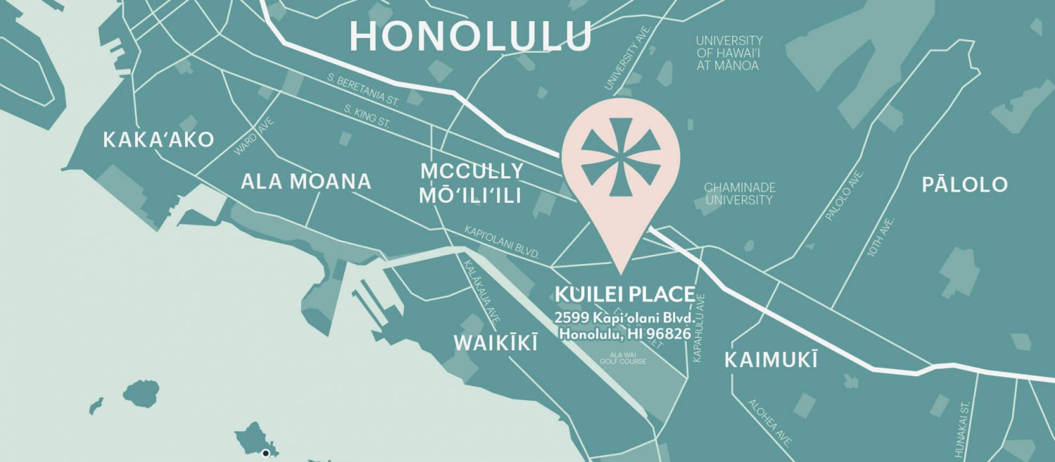 Map location of amenities around an apartment complex