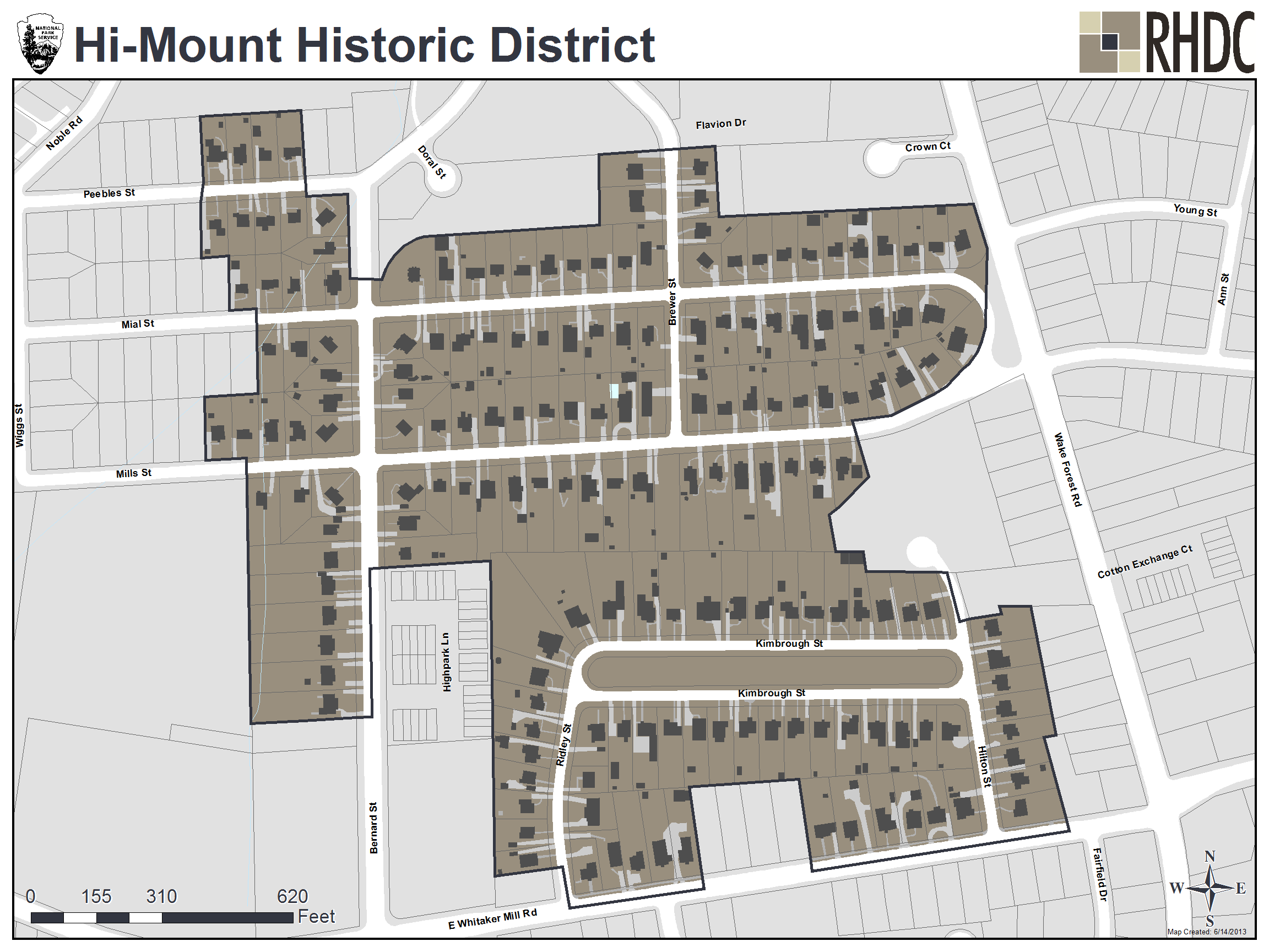 Hi-Mount Historic District map in Five Points