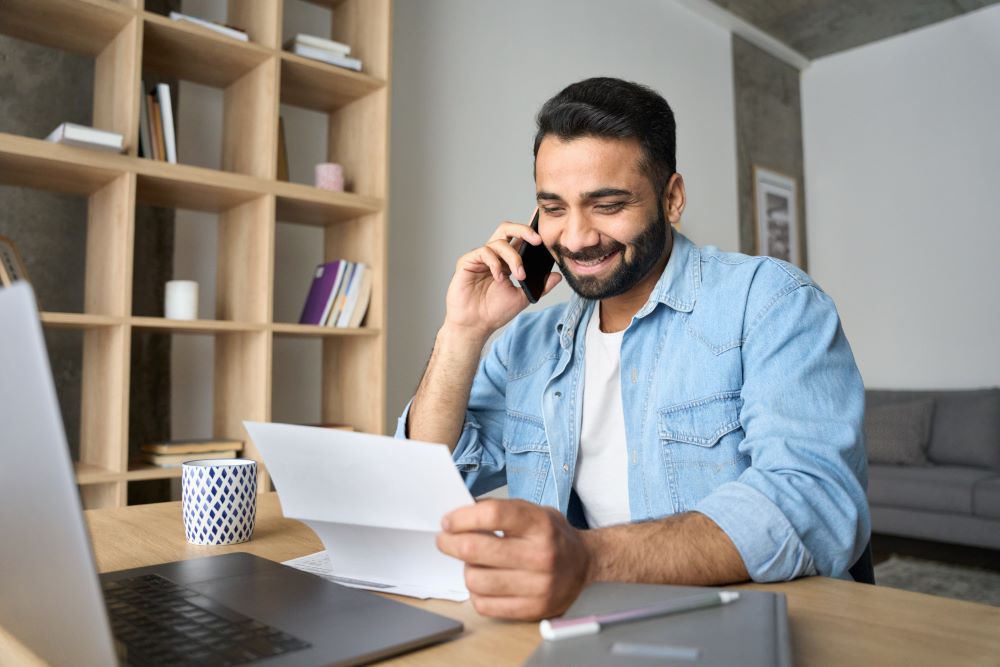 man talking on phone