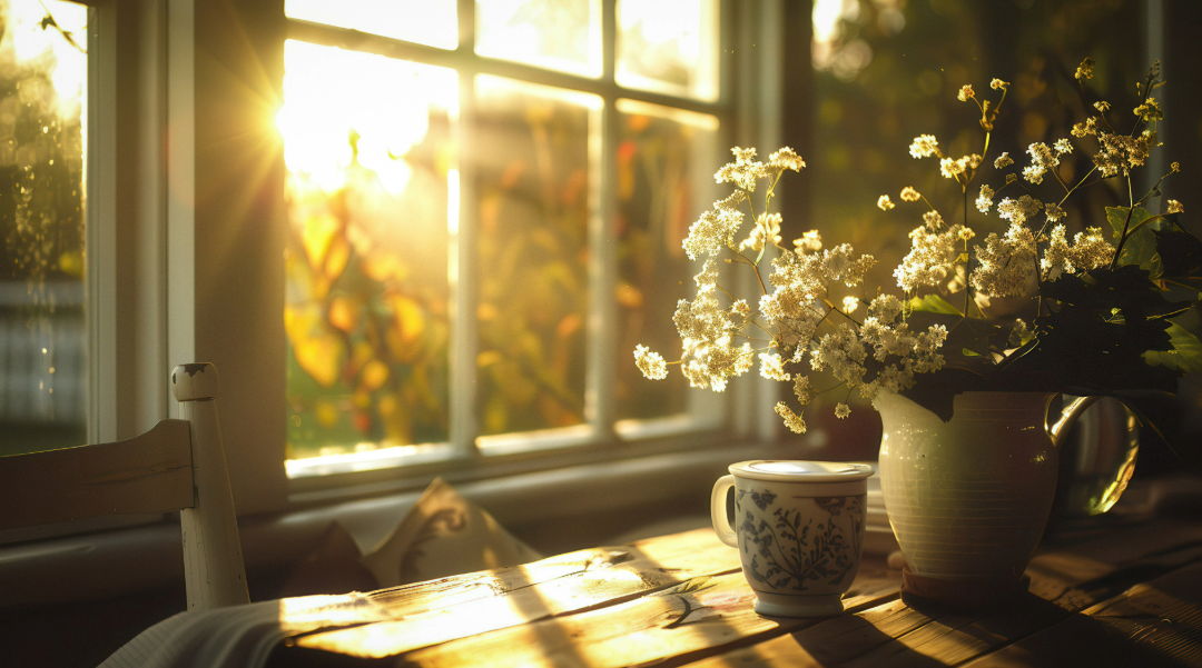 window with sunshine