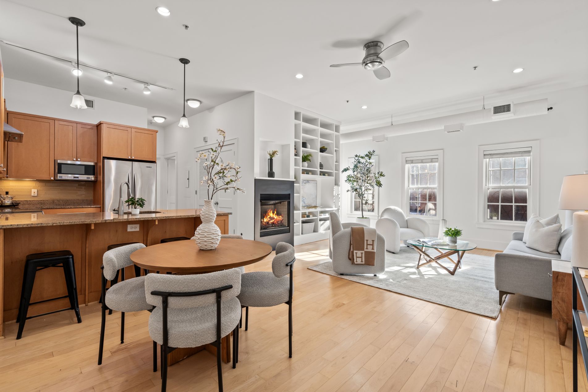 interior living room shot of 1817 Swann Street NW #C, Washington DC in Dupont Circle