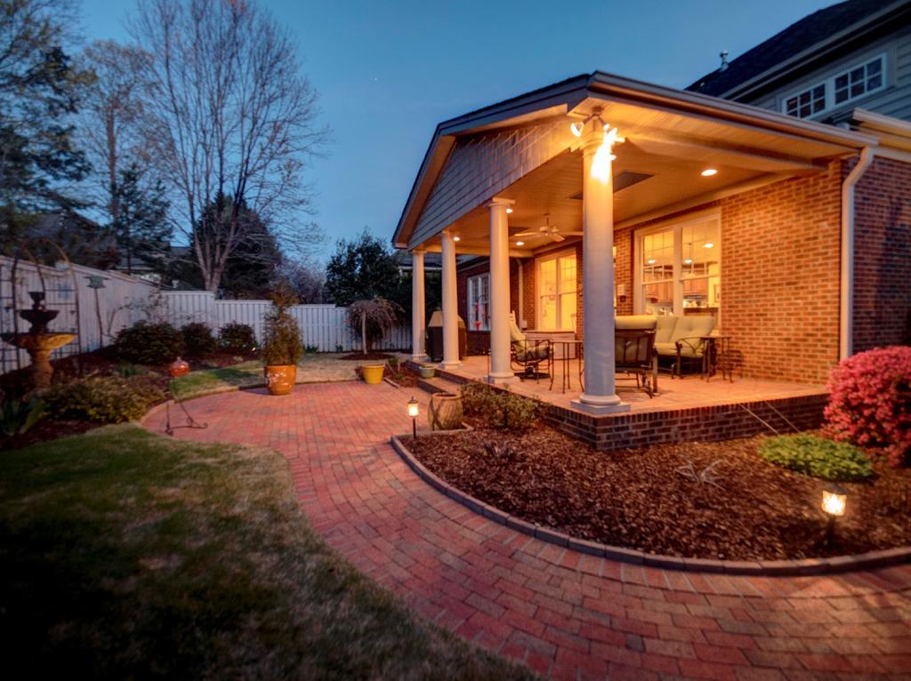 Covered Verandah _ Enjoy Evening Libations and Listen to the Backyard Fountain.