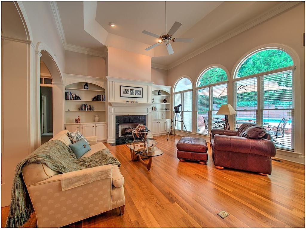 Fireplace Flanked by Built-In Bookcases