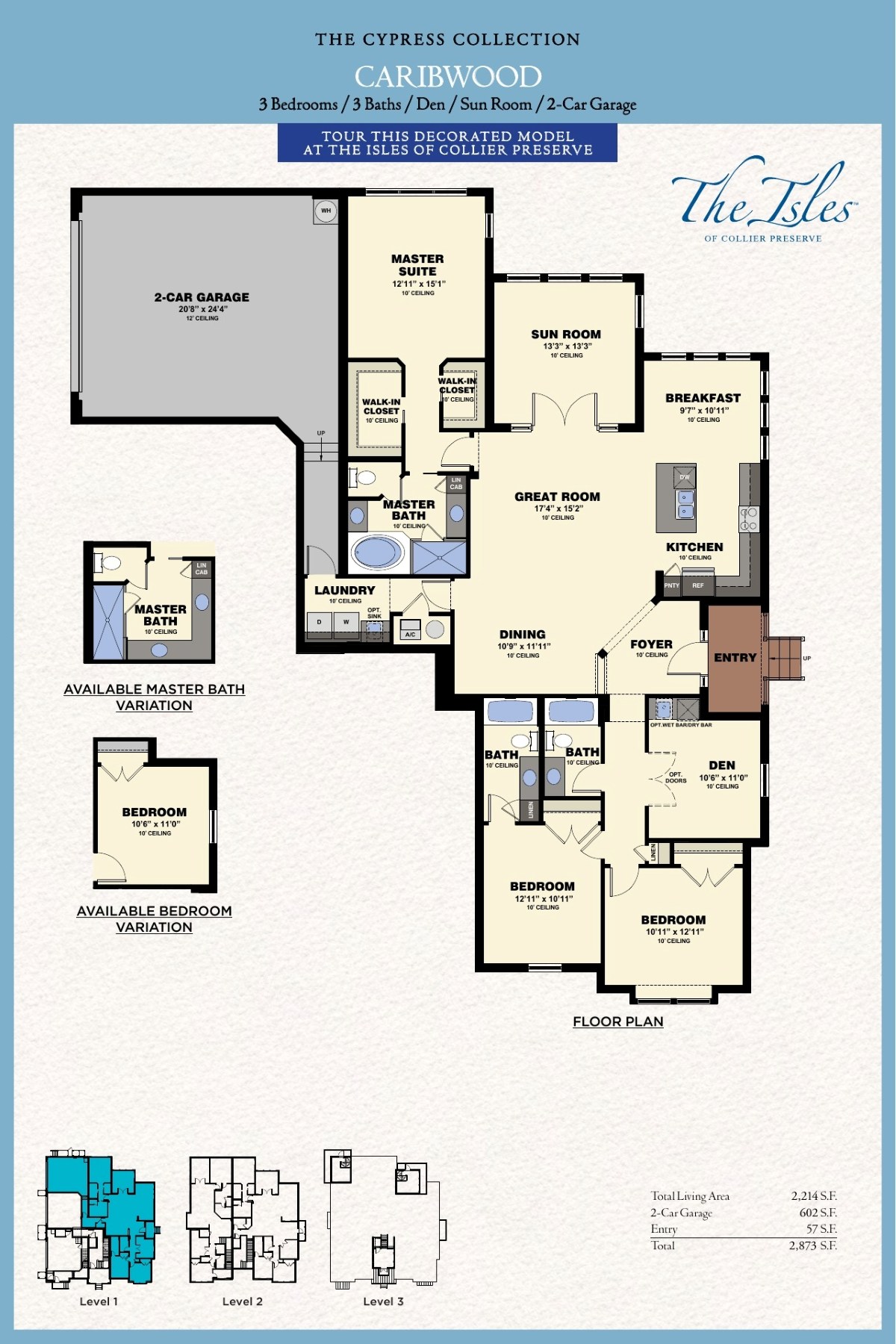 Caribwood Cypress coach home floor plan