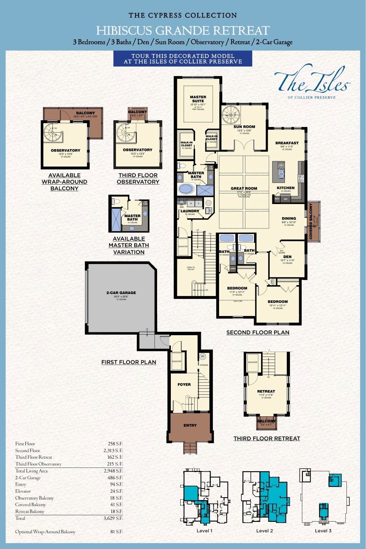 Hibiscus Grande Retreat Cypress coach home floor plan