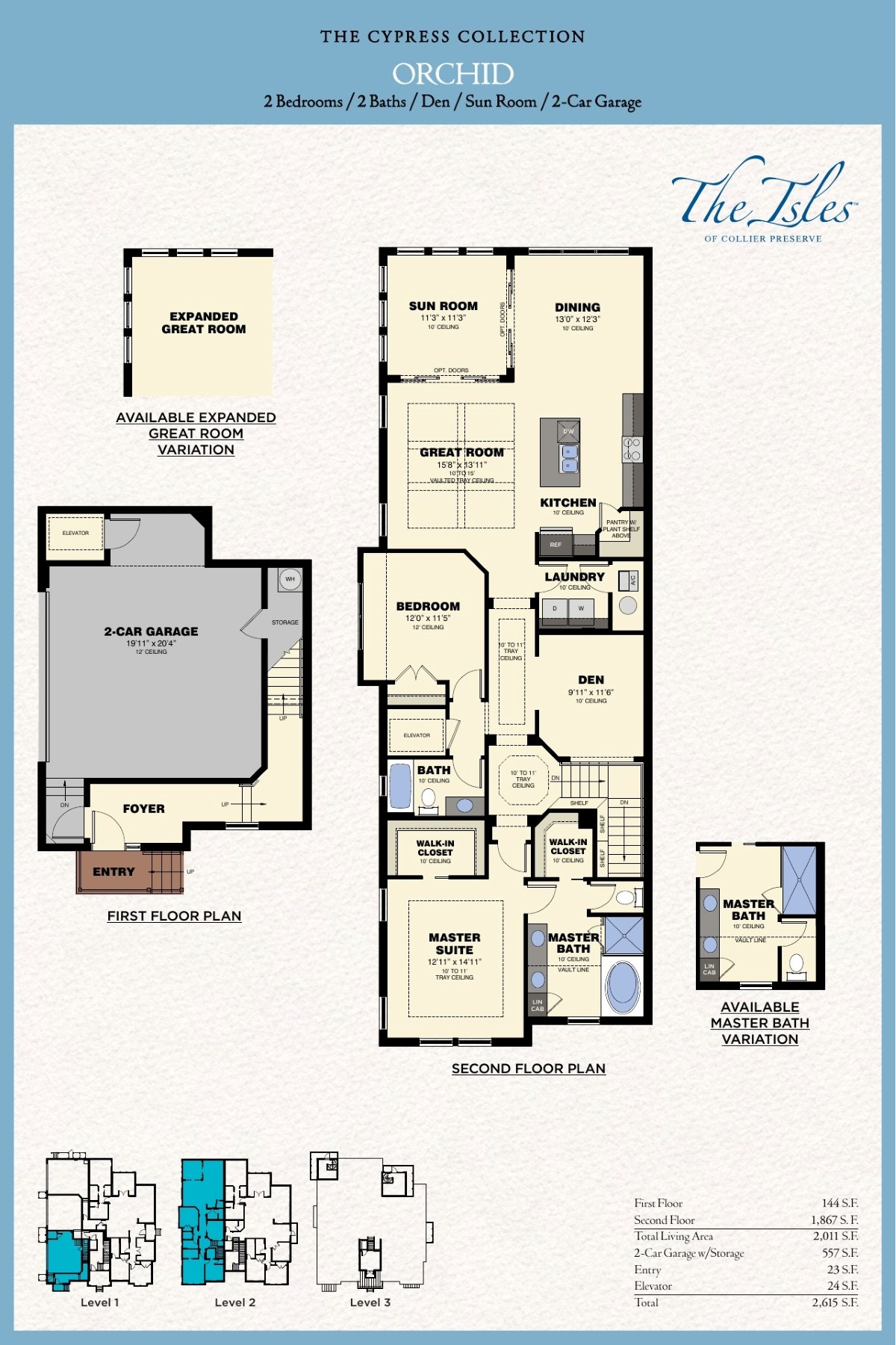 Orchid Cypress coach home floor plan