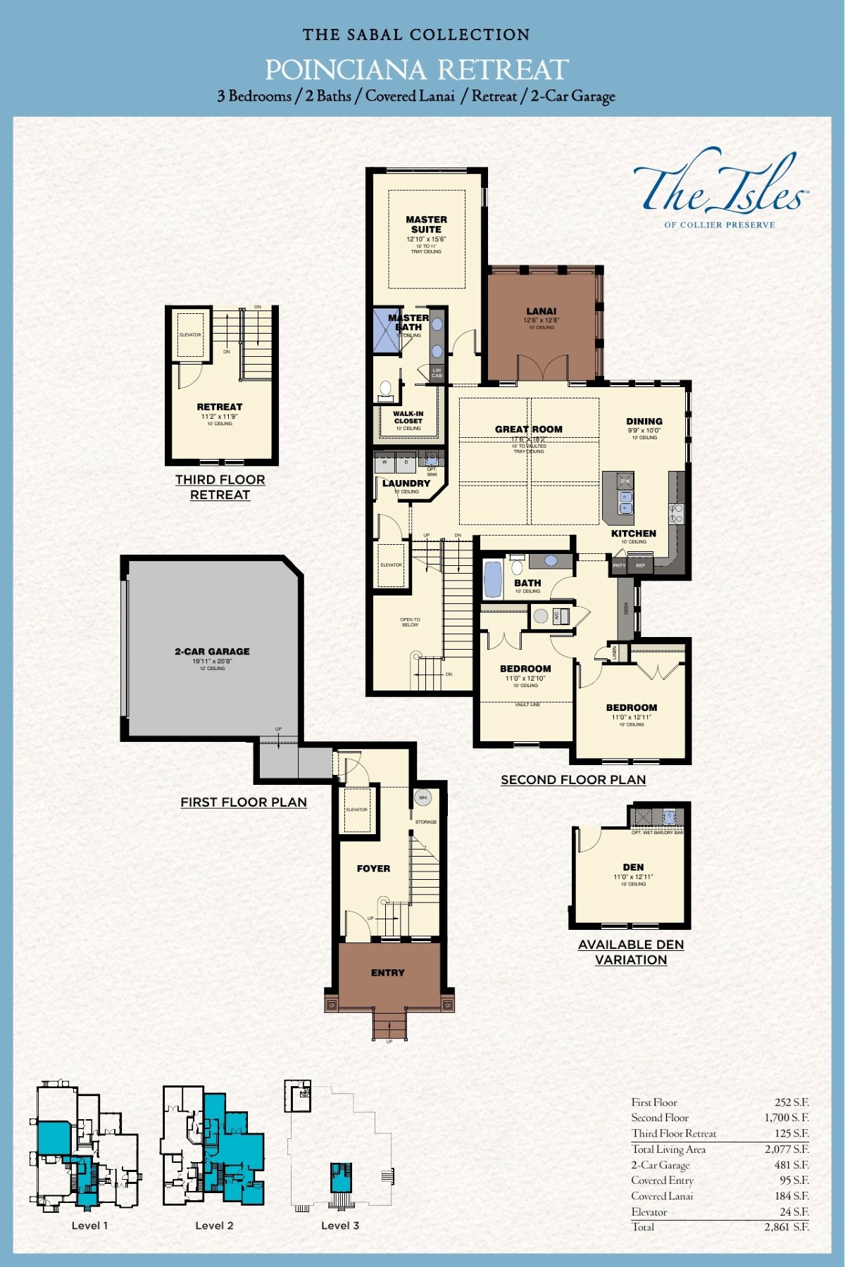 Poinciana Retreat Sabal coach home floor plan
