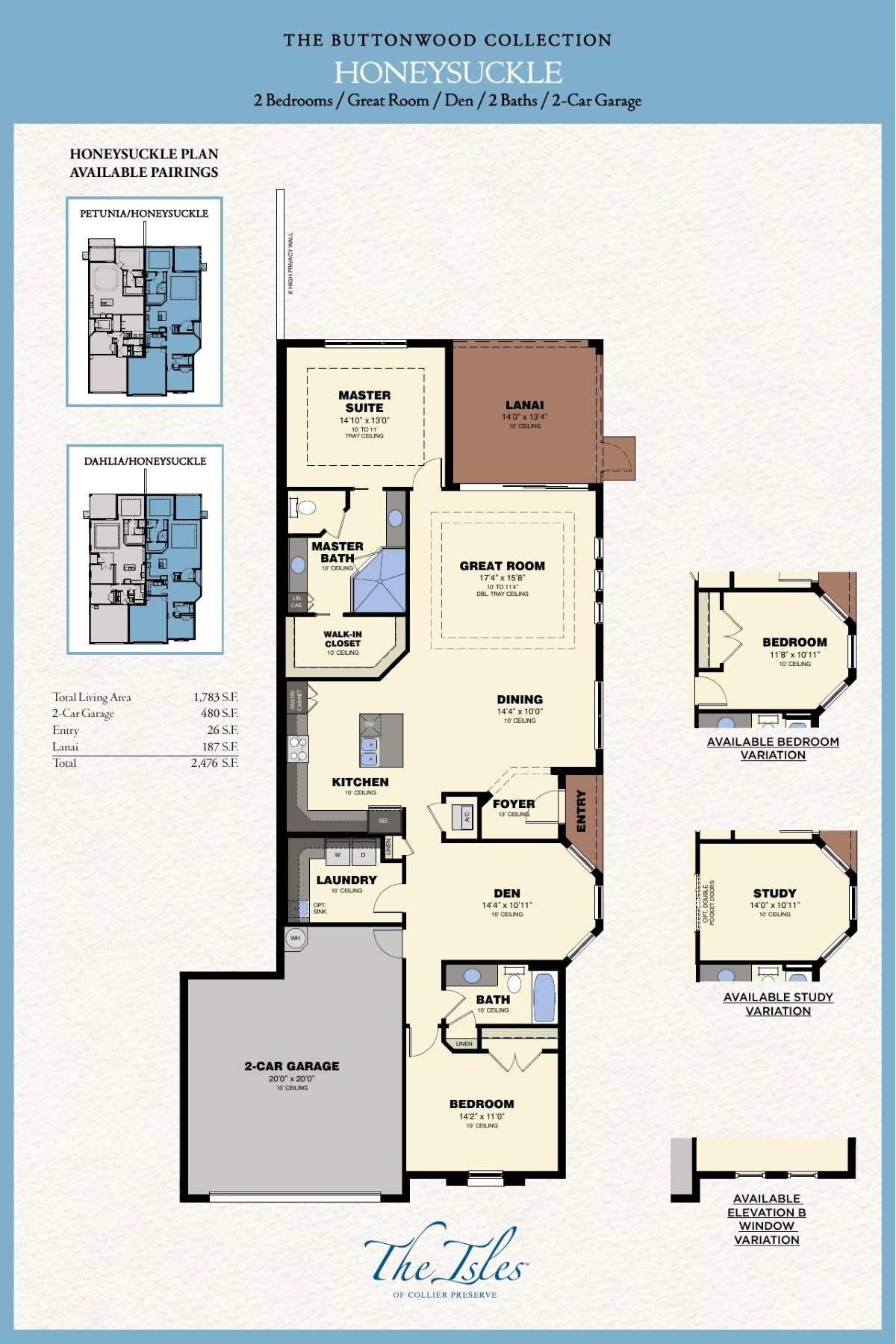 Honeysuckle villa floor plan
