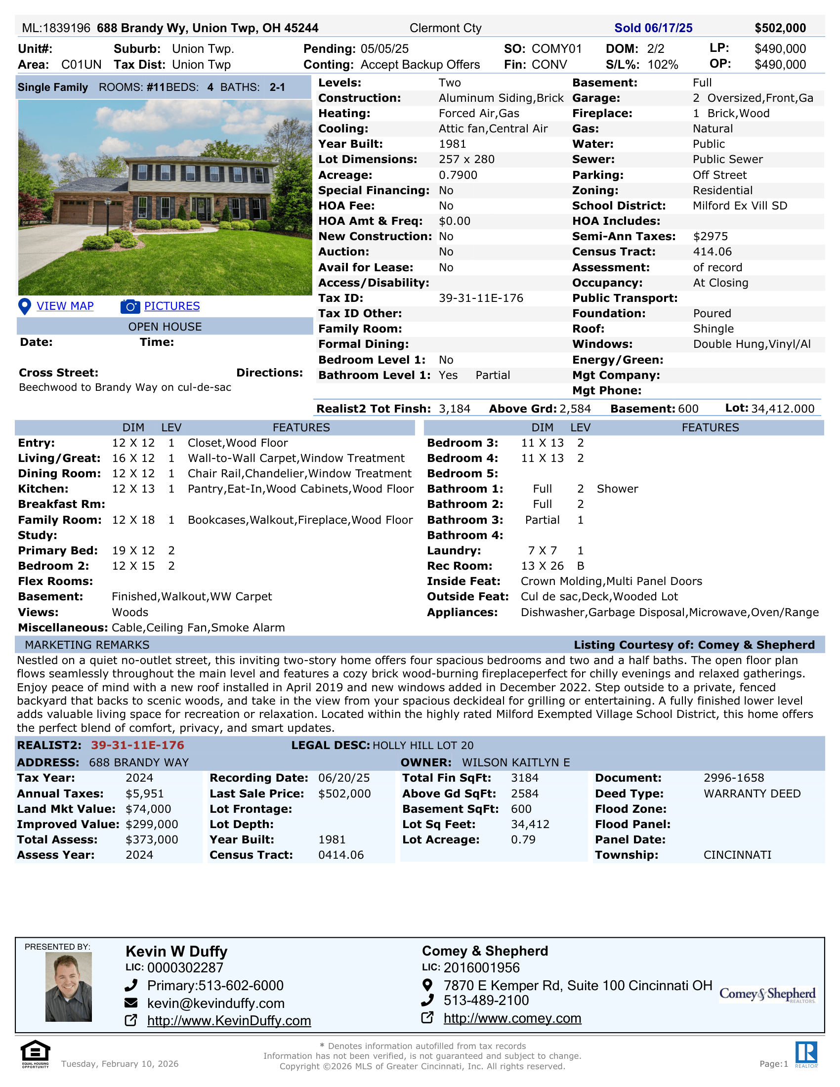 688 Brandy Wy, Union Twp, OH 45244