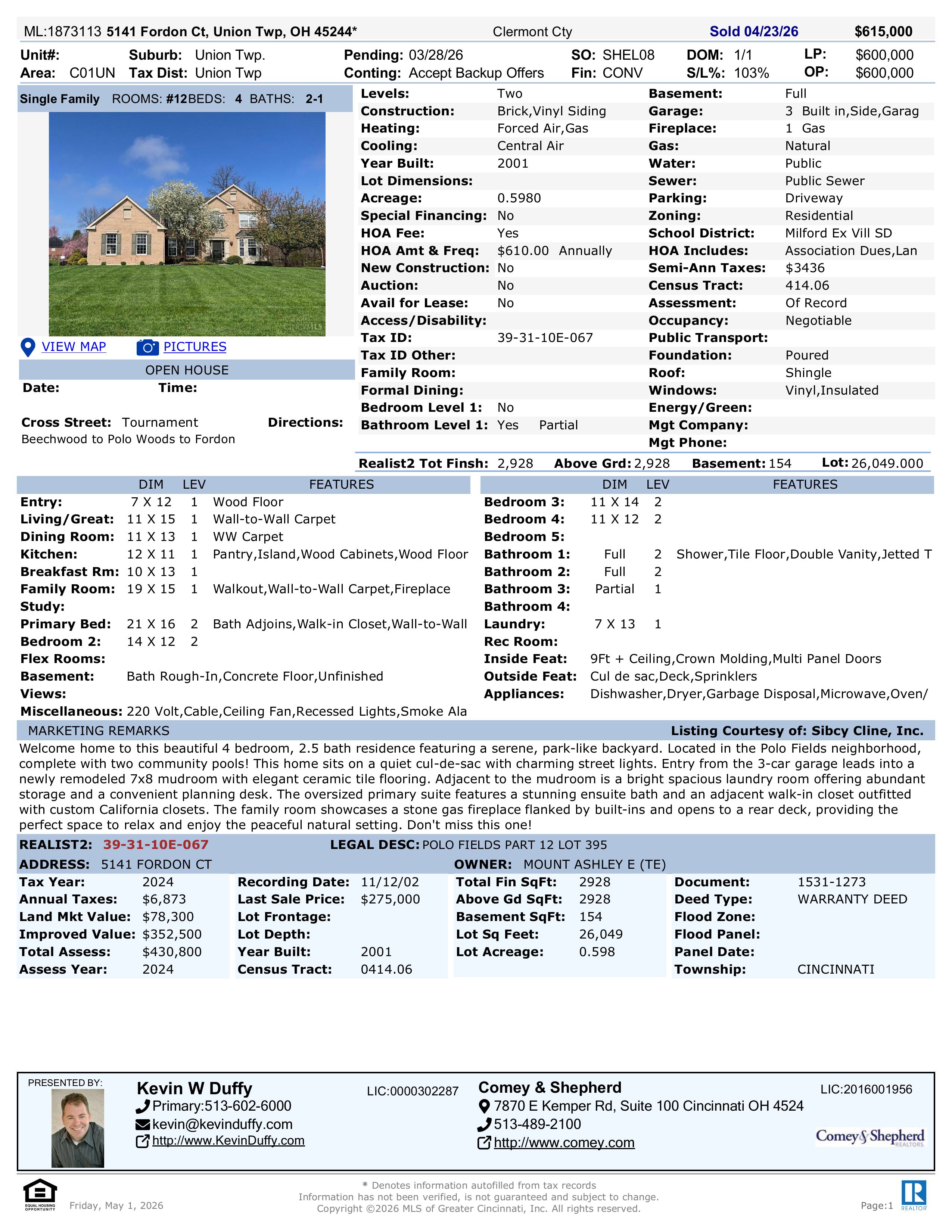 MLS 5141 Fordon Ct