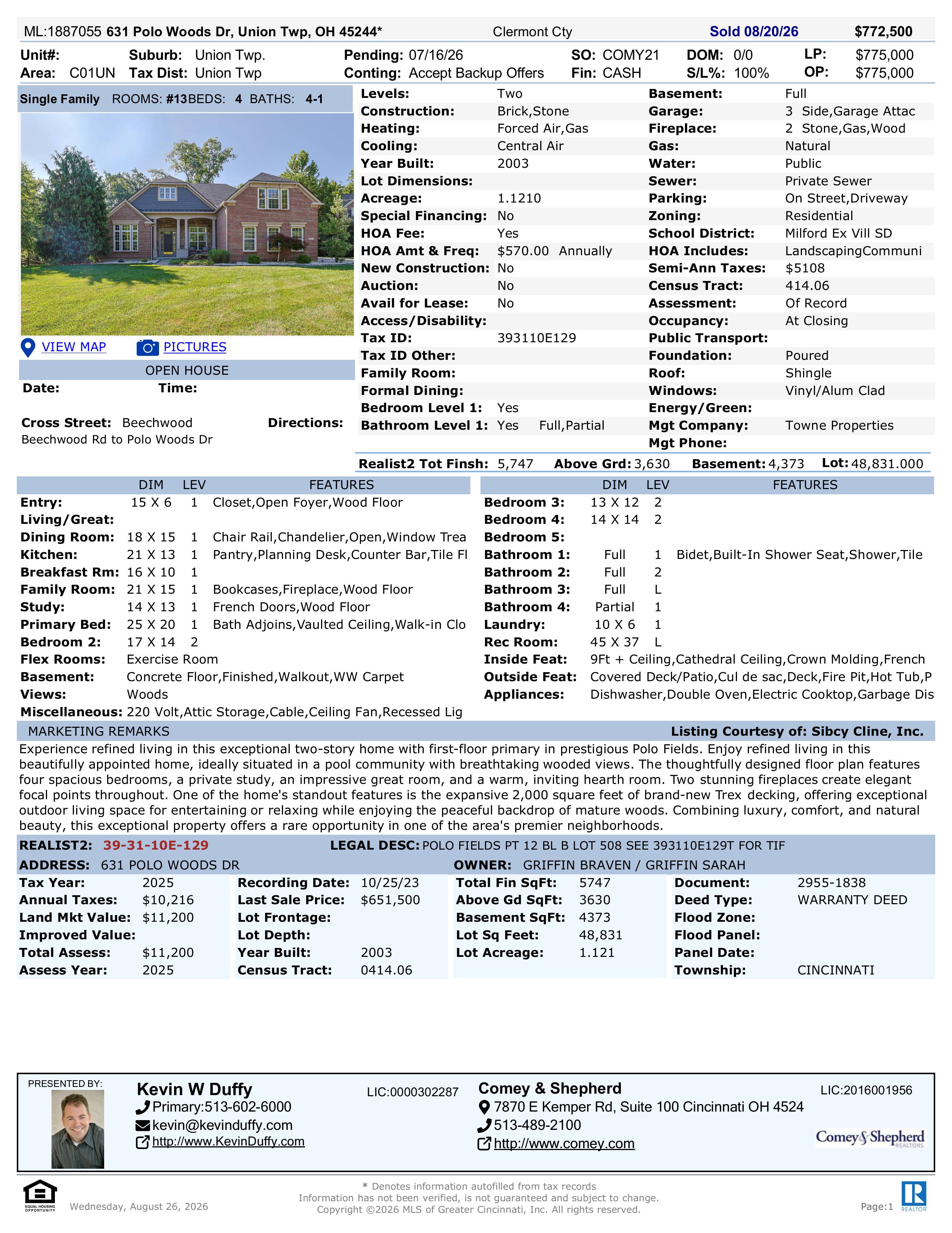 SOLD 631 Polo Woods Dr